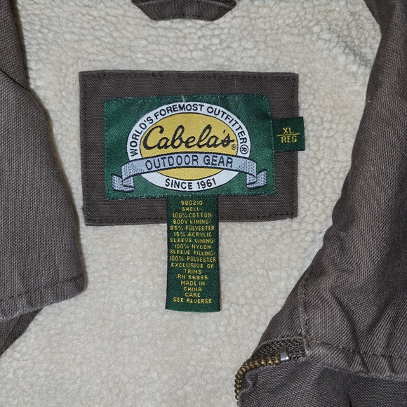 Cabela's outdoor gear jacket, sherpa lining. Men's XL dark brown - Picture 2 of 4